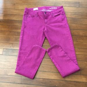 GAP always skinny bright fuschia pants